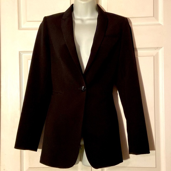 The Savile Row Co. Black Polyester One Button Blazer Jacket sz S Back to Office - Picture 1 of 6
